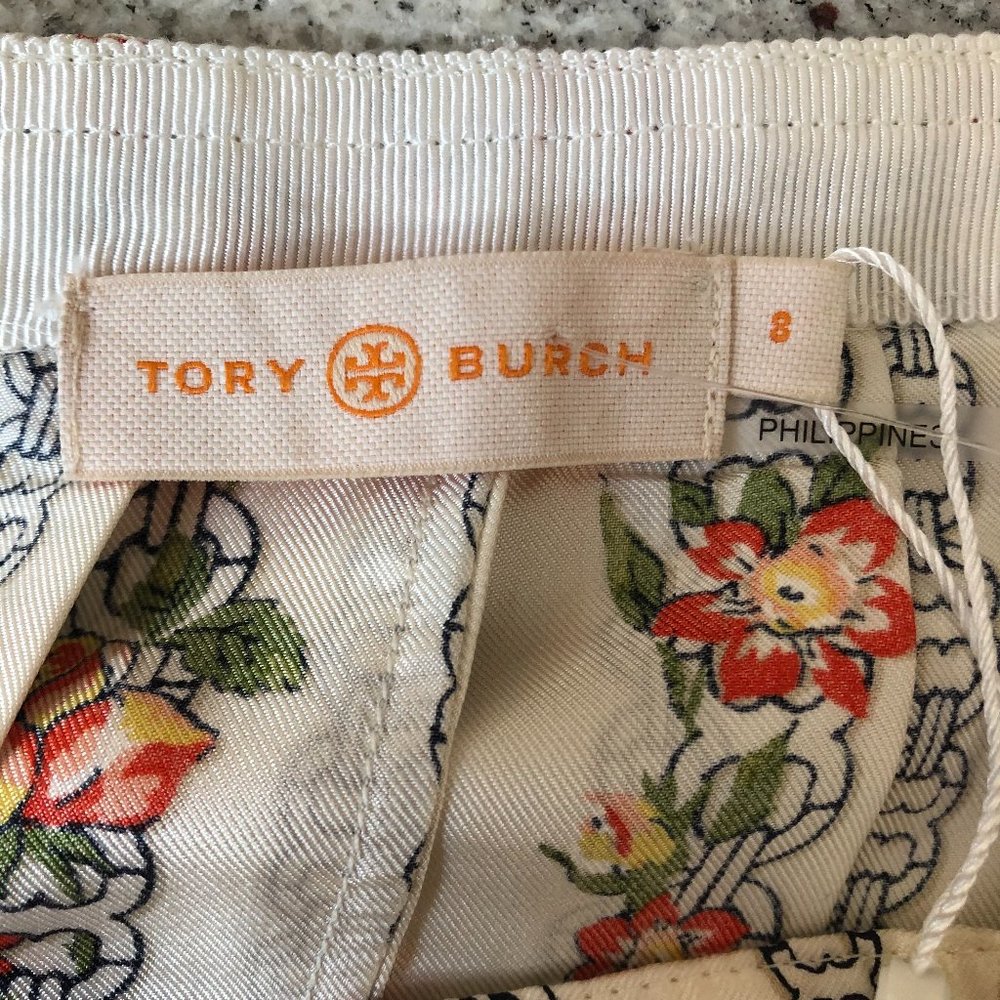 Carmine Pleated Gemini Link Rose Silk Skirt from Tory Burch - Picture 5 of 7